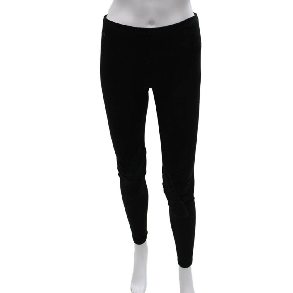 Polo Ralph Lauren Women Ankle Leggings Black Cotton Solid Size S